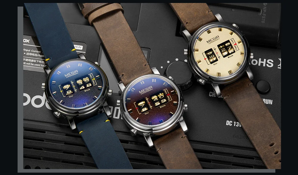 Roller Pointer es for Men  Luxury Military Sport  Leather Strap Quartz Wrist Clock  Mascilino_voghion.com
