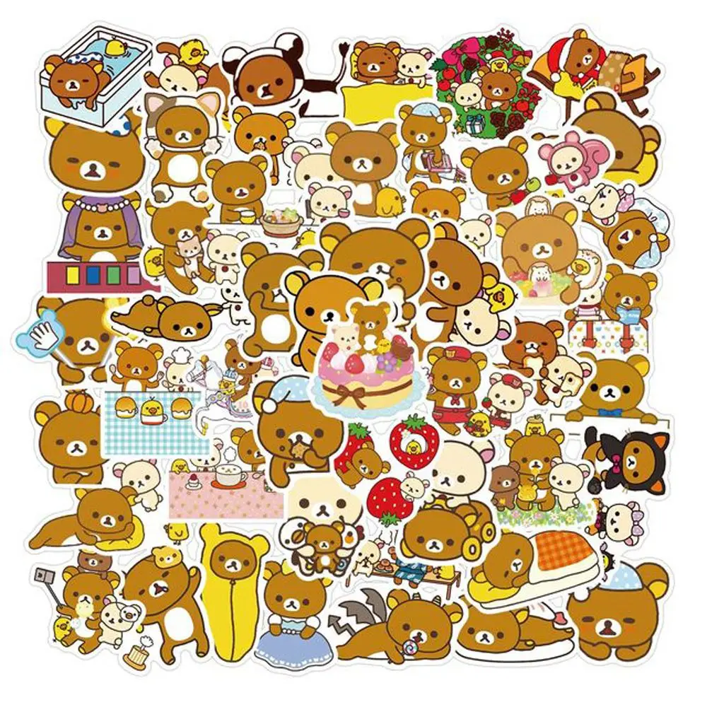 

Mobile Phone Decor Stationery Sticker Animal Sticker DIY Scrapbooking Graffiti Stickers Rilakkuma Stickers Cartoon Bear Sticker