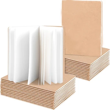 16/24PCS Kraft Notebooks,3.5x5in Pocket Notebooks Blank Paper Small Pocket Journal Notepads for School Office Home Travel Gifts