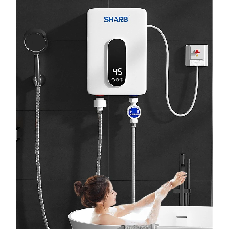 5500W Electric Hot Water Heater Tankless Instant Heating Set Bathroom Self-checking  Automatically Safety With Shower Nozzle - AliExpress