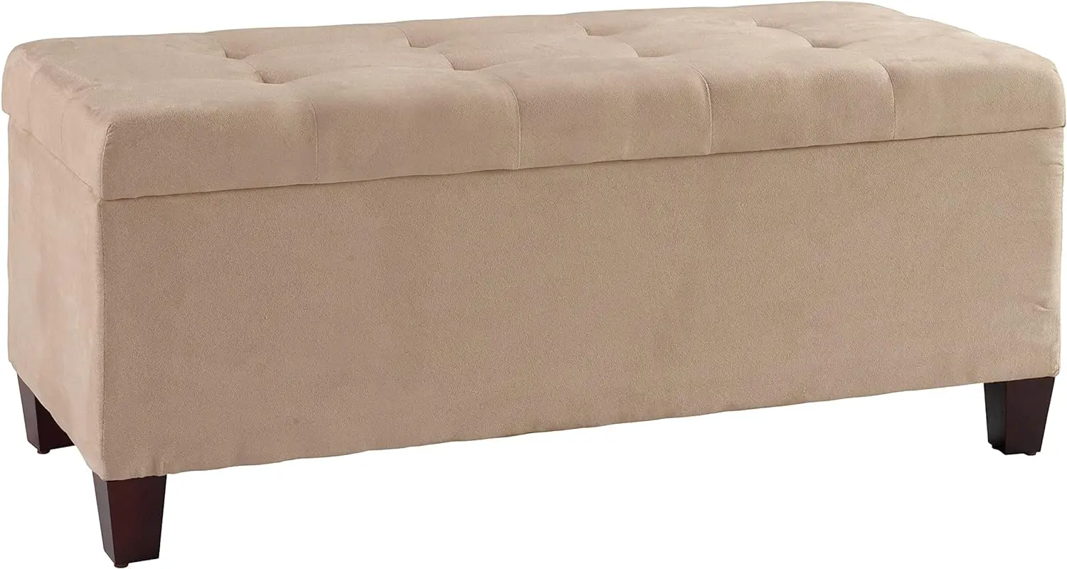 

Shoe Storage Ottoman, 20" x 48" x 20", Beige