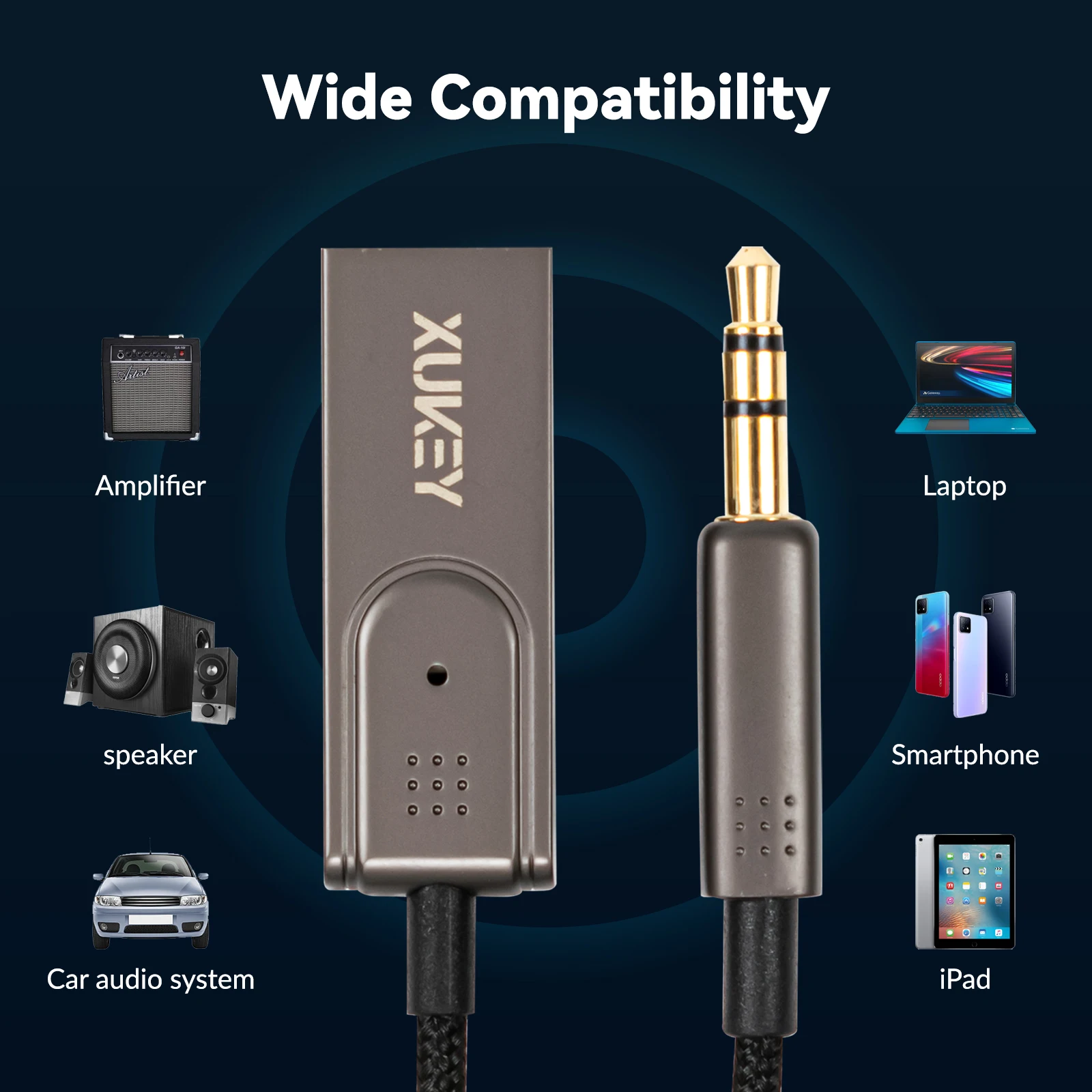   5.0 ű Aux  , USB 3.5mm  ׷ ڵ  ŰƮ BT ۽ű  ÷̾ ޴