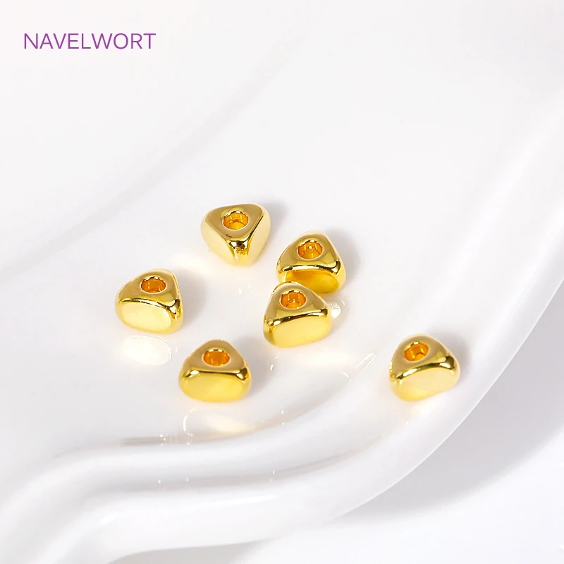 18KGoldPlatedTriangleSpacerBeadsBrassCurvedSurfaceLooseBeads