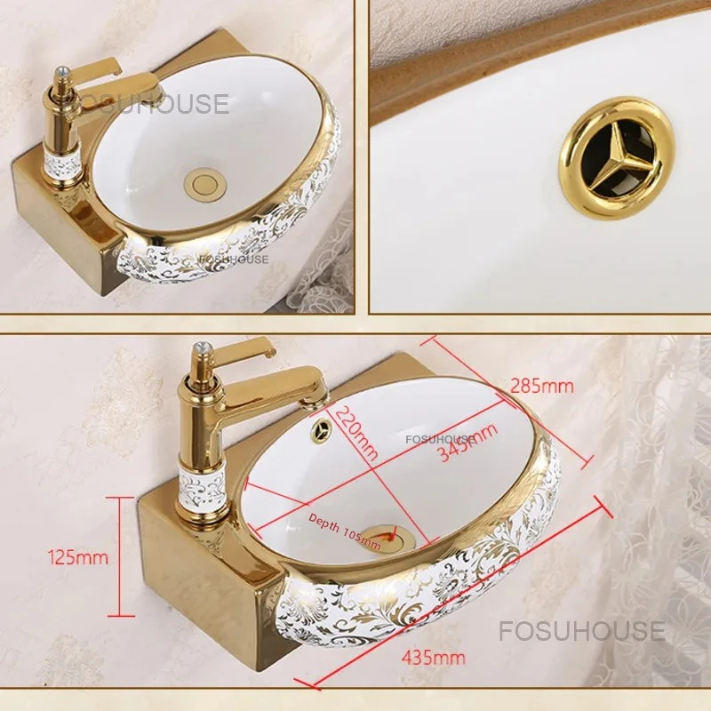 อ่างล้างหน้าทรงรีแบบแขวนผนัง อ่างเซรามิกอเมริกัน อ่างล้างหน้าติดผนังสำหรับห้องน้ำระเบียง ตู้ห้องน้ำ อ่างล้างหน้า อุปกรณ์ตกแต่งบ้านสุดหรู 1