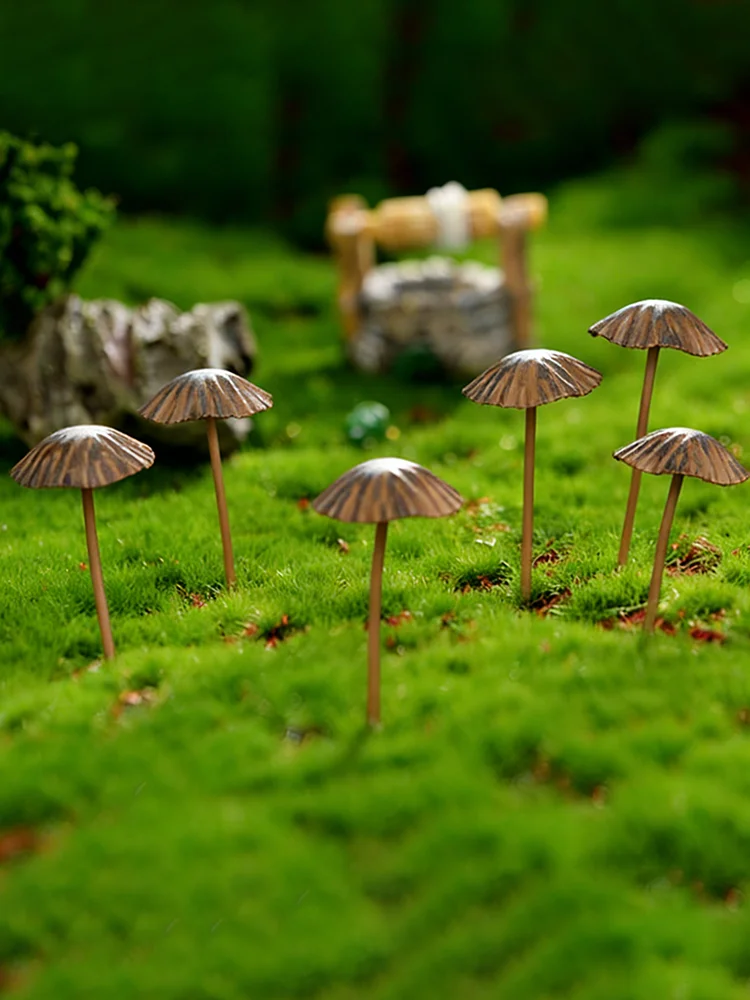 1/5/6/8/10 Stück: Retro-Pilz-Gartenstecker aus Metall, perfekt für die Frühlingsdekoration im Freien und als lustige Dekoration für Ihren Garten – Detail 9
