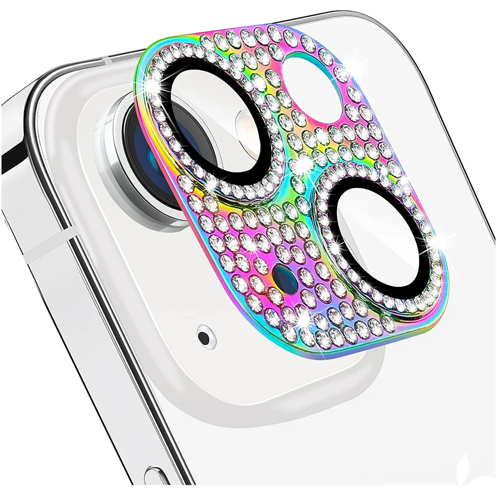 thumbnail image 1 of Funda protectora de lente de cámara con purpurina y diamante para iPhone 15 14 Plus 13 Pro Max 12 Mini 11, accesorio de protección para teléfono para mujer, 1 of 5
