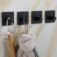 Stainless Steel Self Adhesive Wall Coat Rack Key Holder Rack Towel Hooks Clothes Rack Hanging Hooks Bathroom Home Accessories 3