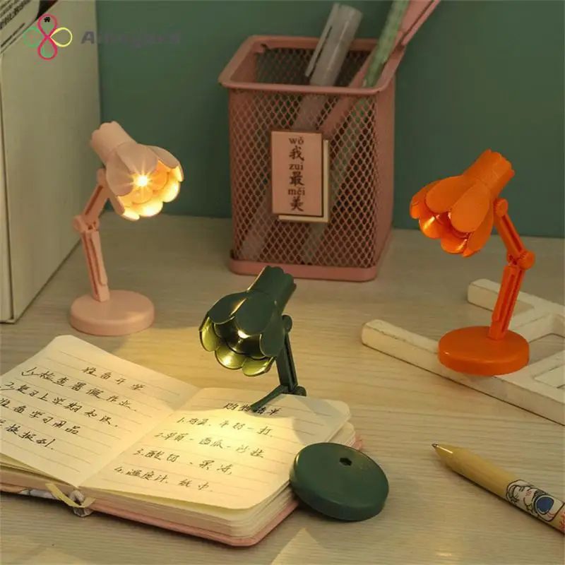 

Mini LED Table Lamp Fold-able Night Reading Book Light Bedroom Study Reading Book Lamps Eye Protections Bedside Lights