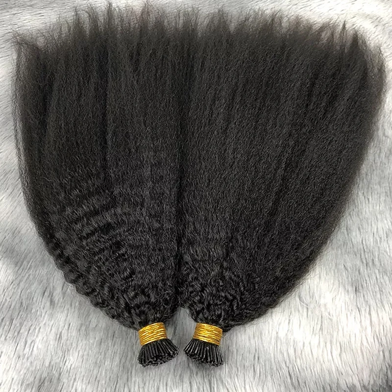 Yaki Pre Bonded Keratin Nail I Tip Human Hair Extensions 10-30inch Brazilian Remy For Black Women