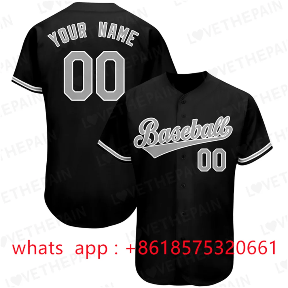 Baseball Jerseys Embroidery Design Name Number Button Cardigan Shirt High Quality Stitched Softball Game Training Uniform