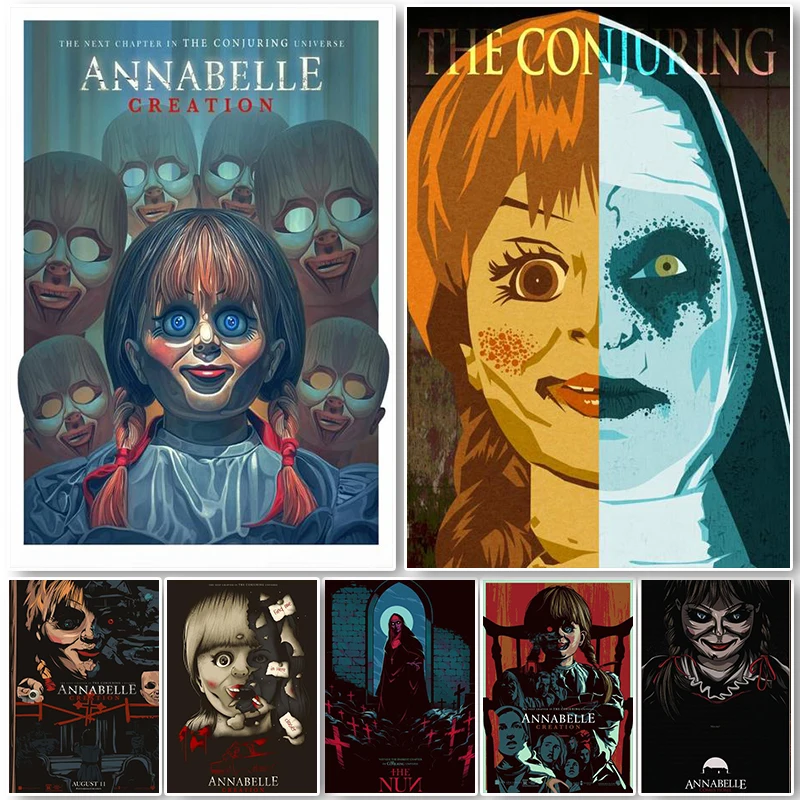 Annabelle Poster Classic Horror Doll Girl Movie Wall Art Poster Immagini Canvas Painting For Coffee House Bar Living Home Decor