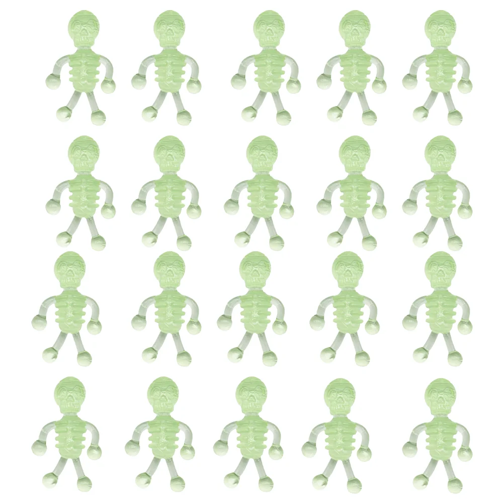 

20 Pcs Soft Rubber Luminous Skull Decoración Halloween Decorate Halloweem Decortions
