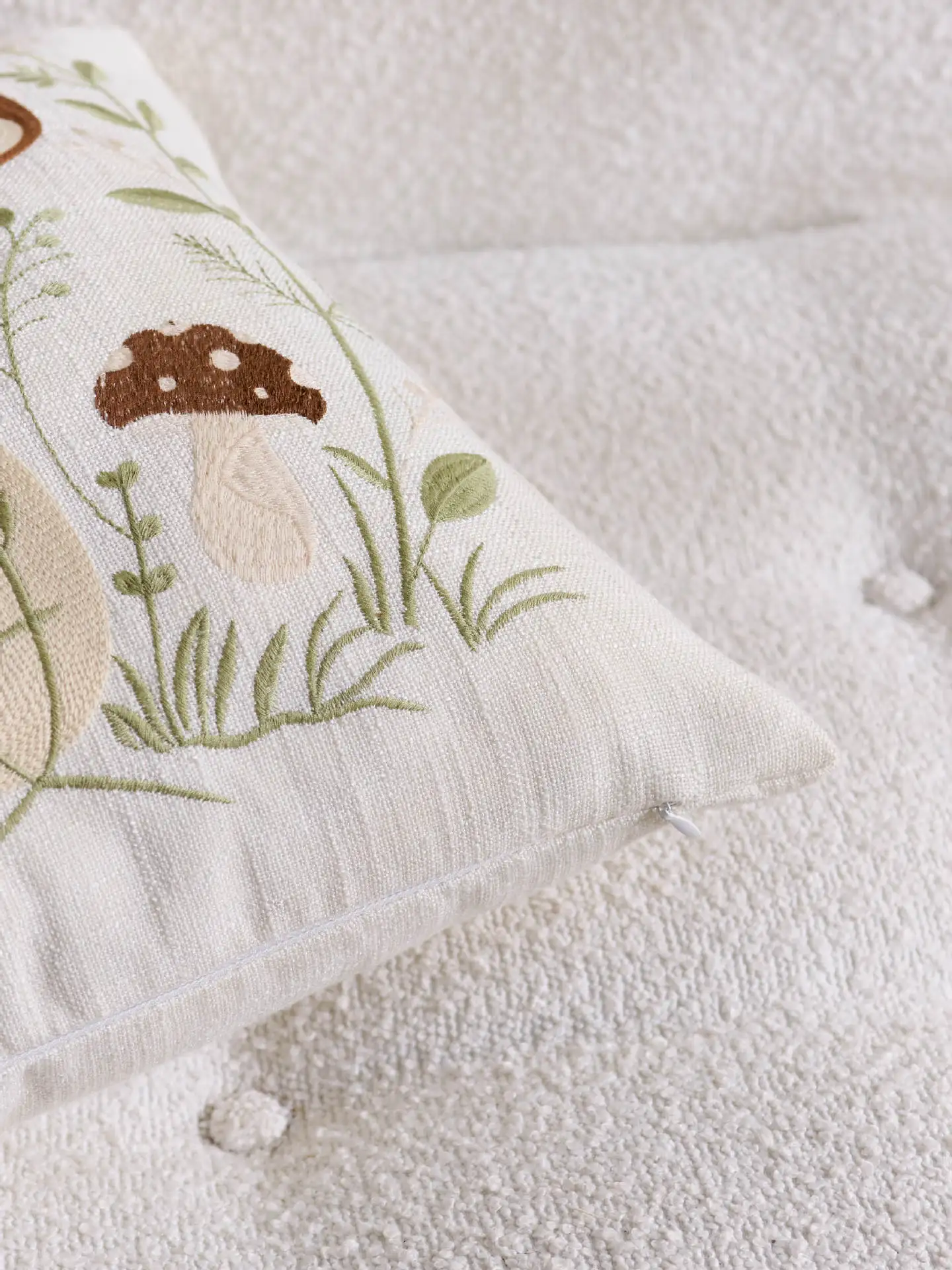 Frohe Ostern-Kissenbezüge, niedlicher bestickter rosa Hase, Ostern, Frühling, Bauernhaus, dekorativer Kissenbezug für Sofa, Heimdekoration – Detail 12