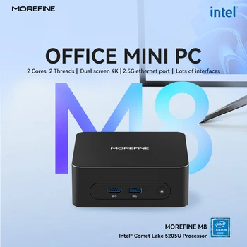 MOREFINE M8 Mini PC Intel 5205U Windows11Pro (fino a 1,9 GHz) Computer desktop portatili 16G RAM 512G SSD Supporto 4K@60 WiFi 5/BT 5.1 1