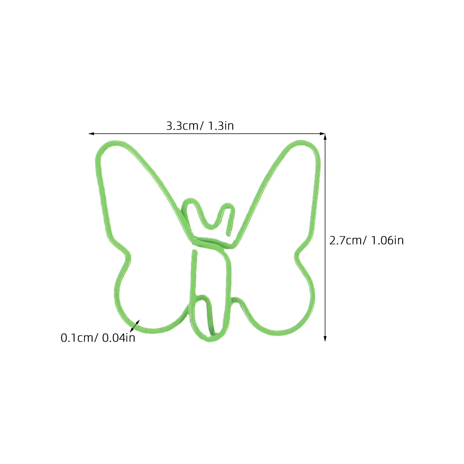60Pcs 나비 모양의 종이 클립 마카롱 컬러 금속 종이 클립 장식 귀여운 사무실 학교 공예 용품 다채로운