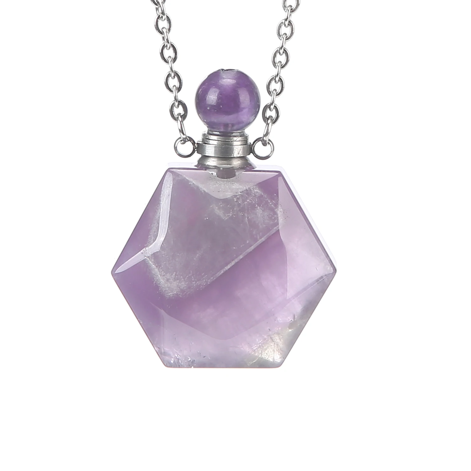 Natural Crystal Hexagonal Perfume Bottle Pendant Fashion Personality Party Pendant Use Pendant Anytime Anywhere