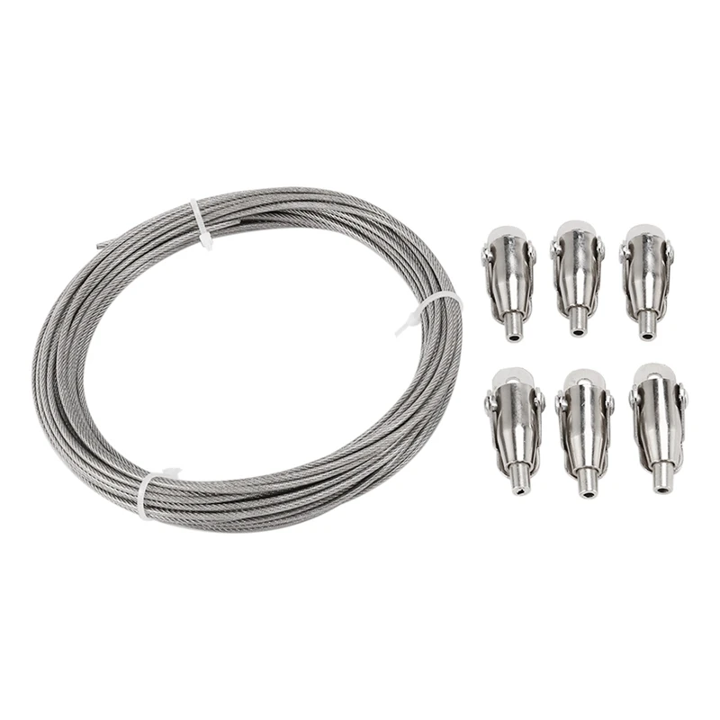 스테인레스 철사 로프 PVC 코팅 스틸 케이블, 조절 가능한 커튼 로프 램프 서스펜션 그림 와이어, 걸이용 10M