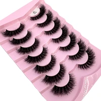 HBZGTLAD 7 paires de cils 3D cils de vison épais et moelleux Extension de cils doux faux cils naturels maquillage cils de vison 3