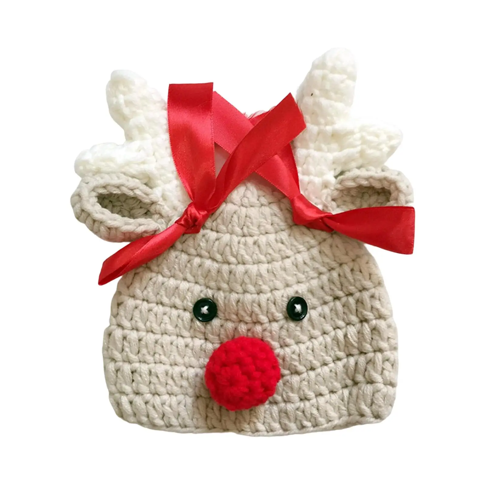 

Baby Reindeer Hat Elk Hat Outfits Breathable Costume Headgear Photography Props for Toddler Girls Boys 3 to 6 Months Halloween