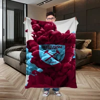 Thin Wadding Blanket Bed West Ham United Logo Fluffy Plaid Designer Throw Blanket Luxury Bedding Blankets for Decorative Sofa 1