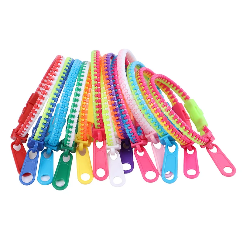 12/24Pcs Zipper Bracelets Kids Anti Stress Fidget Toys Birthday Party Favors Goodie Pinata Fillers Christmas Wedding Guests Gift