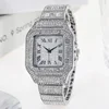 Punk Men Women New Men's Watch Quartz Hip Hop Fashion Leisure Square Alloy Steel Band Diamond Gold Watch for Classmate Gift 6