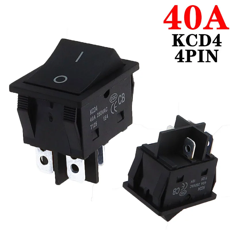 120v Rocker Switch 30/40A 250V AC Rocker Power Switch – 4-PIN ON/Off ...