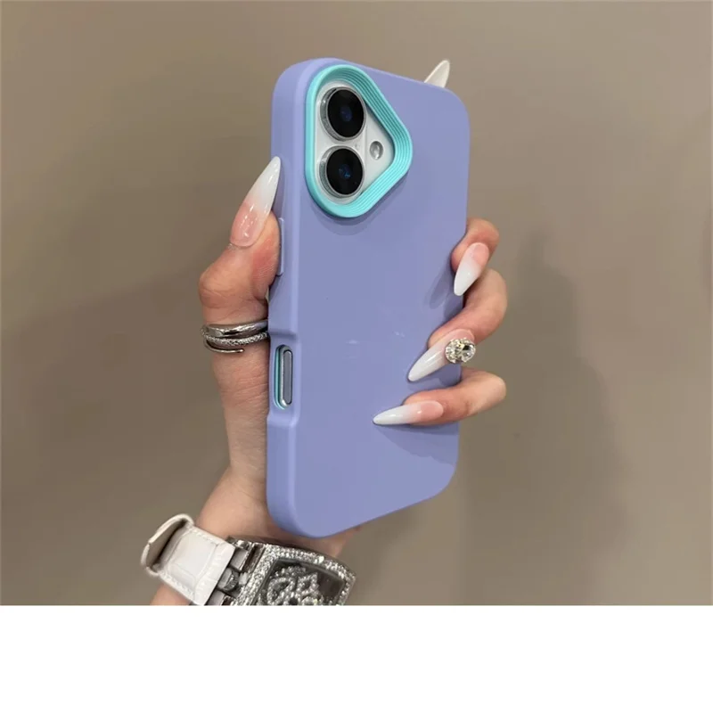 Custodia per telefono con cornice blu a contrasto adatta per iPhone 11 12 13 14 15 16 Pro Max 7/8 Plus custodia protettiva antigoccia - Image 4