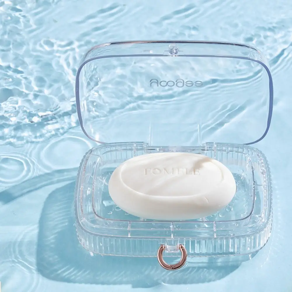 New Transparent Portable Soap Storage Box Waterproof Sealed Soap Container with Cover Camping Travel Soap Dish