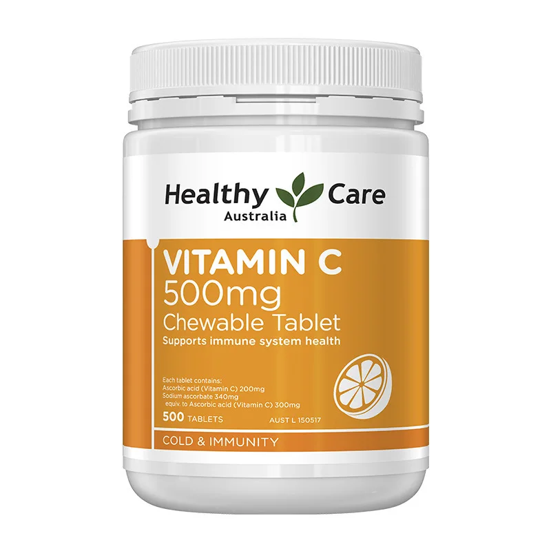 

Healthy care Vitamin C HC Chewable Tablet Orange Flavor Tablet 500 Tablets