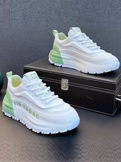 Dad Shoes Men's Trendy Brand 2024 New Autumn and Winter High end Trendy Versatile White Shoes Height Raising Sports and Leisure 4