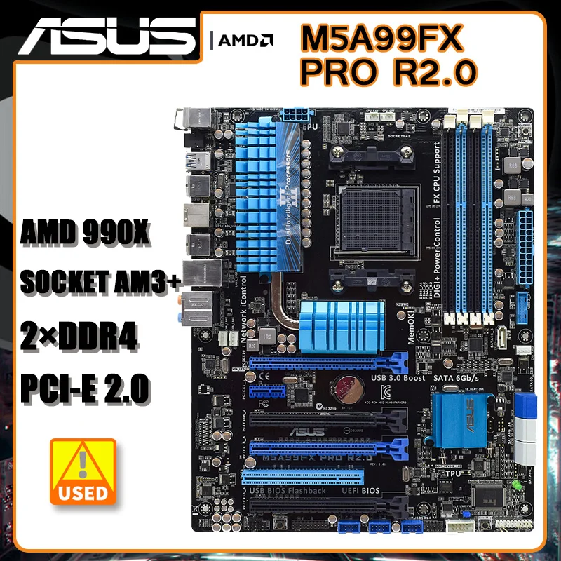 

Motherboard Socket AM3+ ASUS M5A99FX PRO R2.0 Motherboard AM3+ DDR3 AMD 990FX 32GB USB3.0 SATA III PCI-E 2.0 ATX For IIX2 245