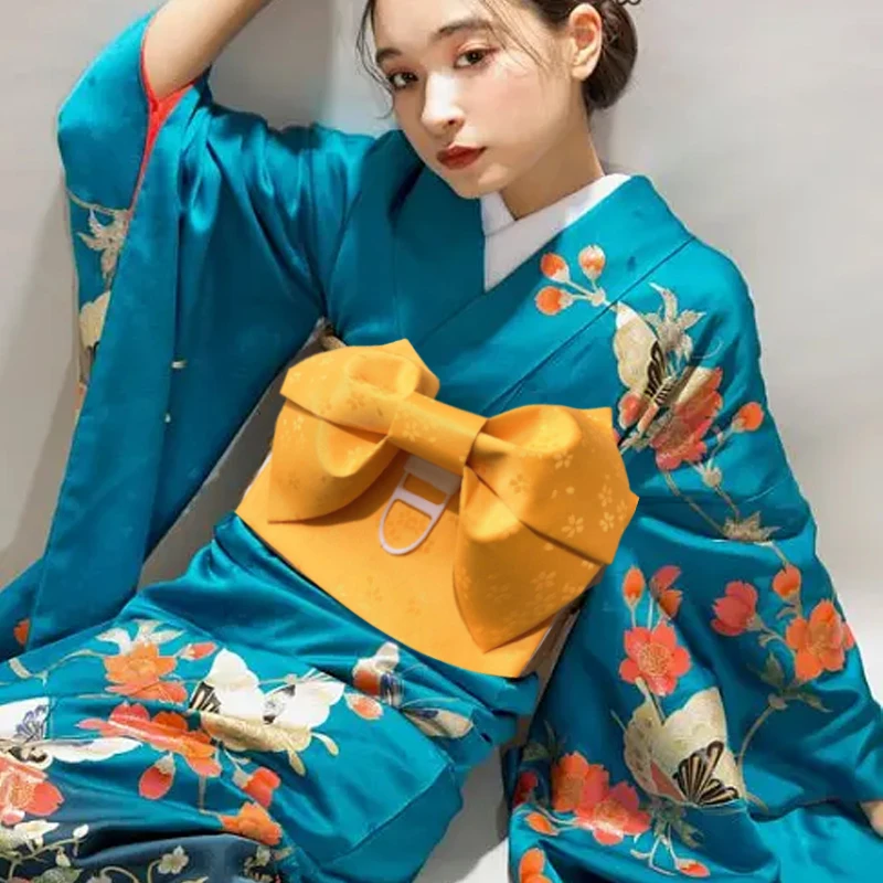 Asian Costume Belt Retro Japanese Style Kimono Obi Corset Yukata Belt Classic Geisha Kimonos Waist Belt Women Dress Waistband Sash Kimono