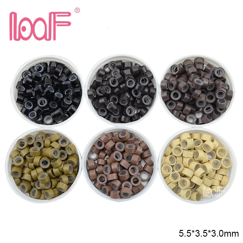 LOOF 50000pcs 5.5*3.5*3.0mm 알루미늄 실리콘 마이크로 링 루프 I 팁 U 팁 헤어 살롱 도구에 대한 인간의 머리 확장 링크