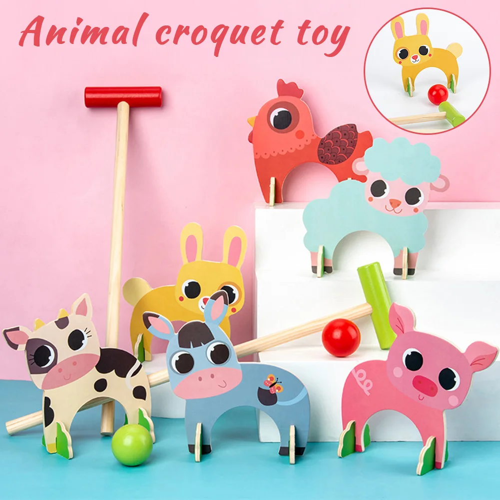 

Lovely Animal Croquet Toy Set Parent-child Interactive Croquet For Outdoor