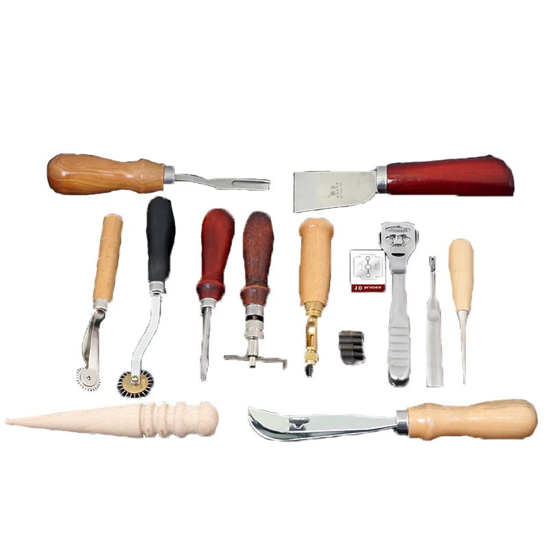

13 Pieces Leather Working Tools And Supplies For Stitching Punching Cutting Sewing Leather Craft Making
