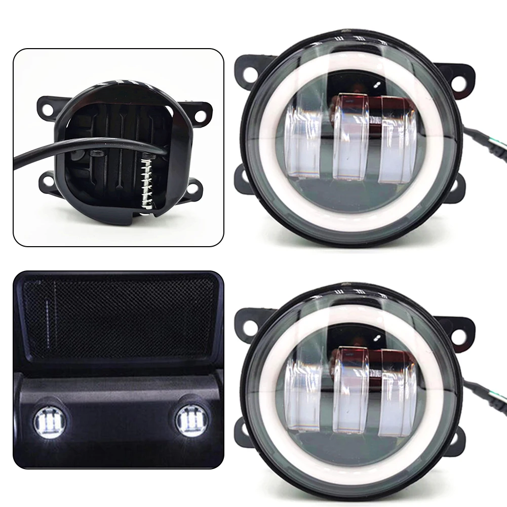 

Car Led Headlight 3.5inch Round LED Work Light Bar Spot Pods Driving Halo Fog Lamp Offroad Universal