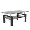 Rectangle Black Glass Coffee Table Clear Coffee Table Modern Side Center Tables for Living Room Living Room Furniture 4