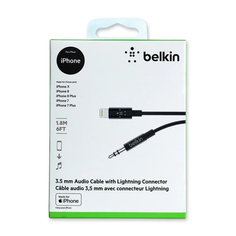 Original Belkin 3.5mm Audio Cable 1.8m For Iphone Aux Cable To Car Stereo  Or Home Speaker Av10172bt06wht/blk - Pc Hardware Cables & Adapters -  AliExpress