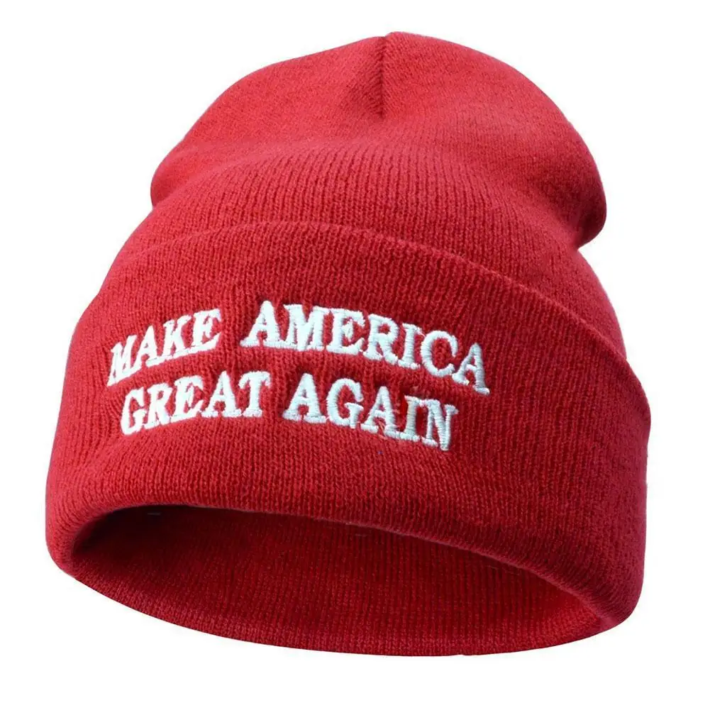 1Pc Donald Trump Hat Maga Red Winter Knit Beanie Make America Great Again Usa Patriots Hat President Trump