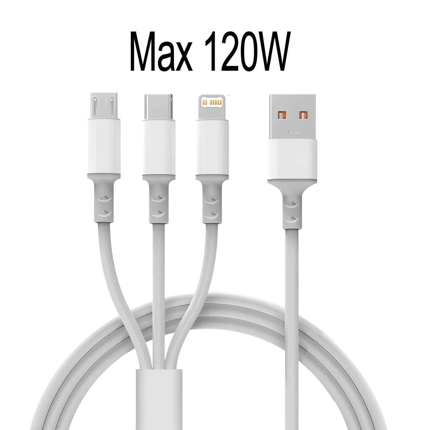 USB C Cable 120W 3 in 1 USB Type C Fast Charging Cable 3A Quick Charge Phone Data Line Cord For Iphone 17 15 14 Xiaomi Huawei USB C PD Cable