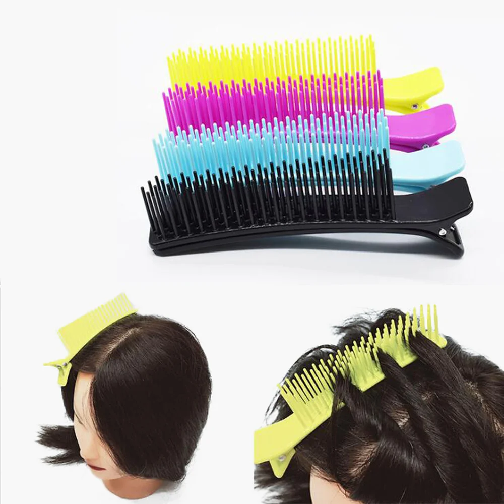 2PC/set Professional Hair Grip Clamps Salon Hair Section Cutting Clips Comb Barber DIY Barrette Barber Dyeing Perm Hair Styling