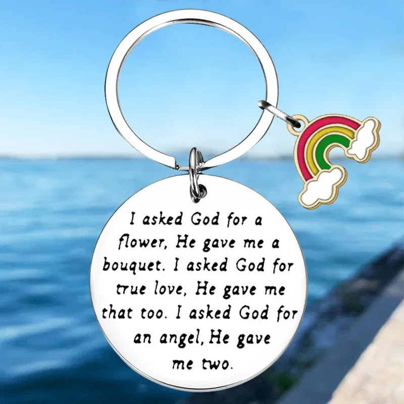 

Hot Twin Mom Mother's Day Gift Keychain Pendant Mom Of Twins Gift Key Chain Mommy To Be Gift