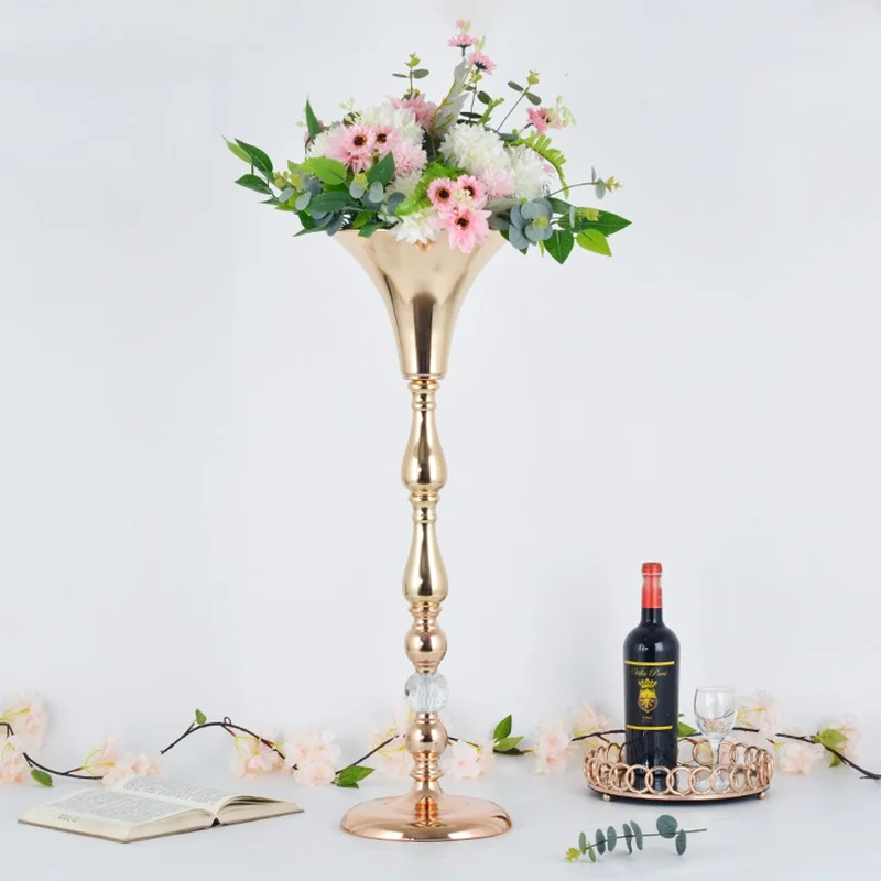 Description Picture 3 of item10 PCS Gold Flower Vase Wedding Centerpieces Flowers Stand Event Party Road Lead Home Decoration