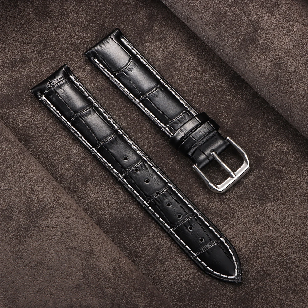 Genuine Leather Brown Watch Strap - Universal Business Style Bracelet