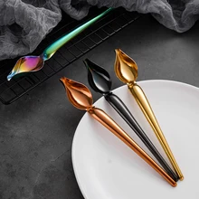 

DIY Chocolate Cream Sauce Pencil Spoon Decoration Spoon For Coffee Cake Decoration Tools Chef Drawing Sauce Embellishment Tool