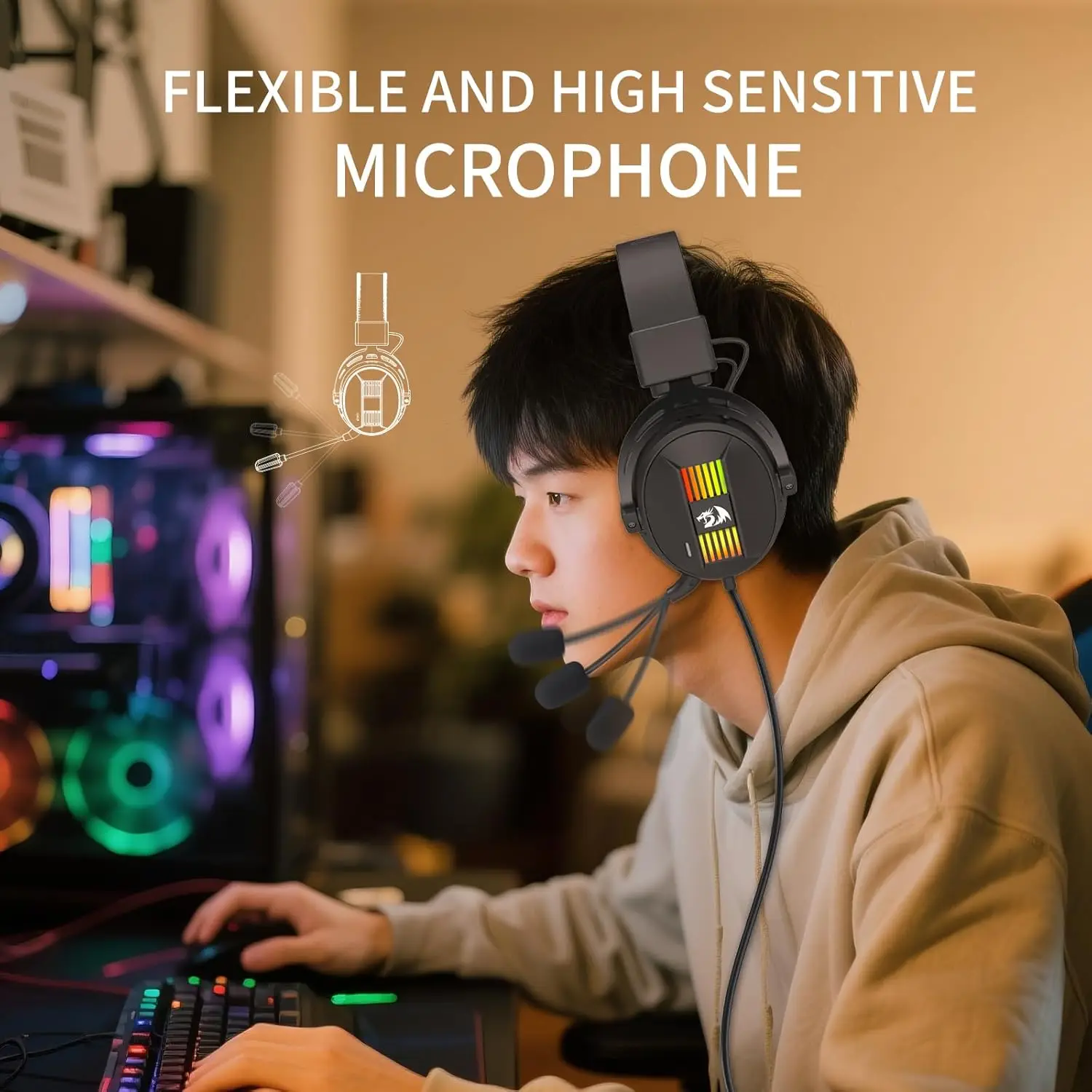 Redragon H375 Wired Gaming Headset thumbnail 2