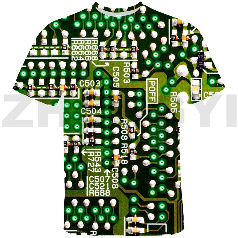 3D Print Circuit Board Electronic Chip T Shirt Anime Shirt Circuit
