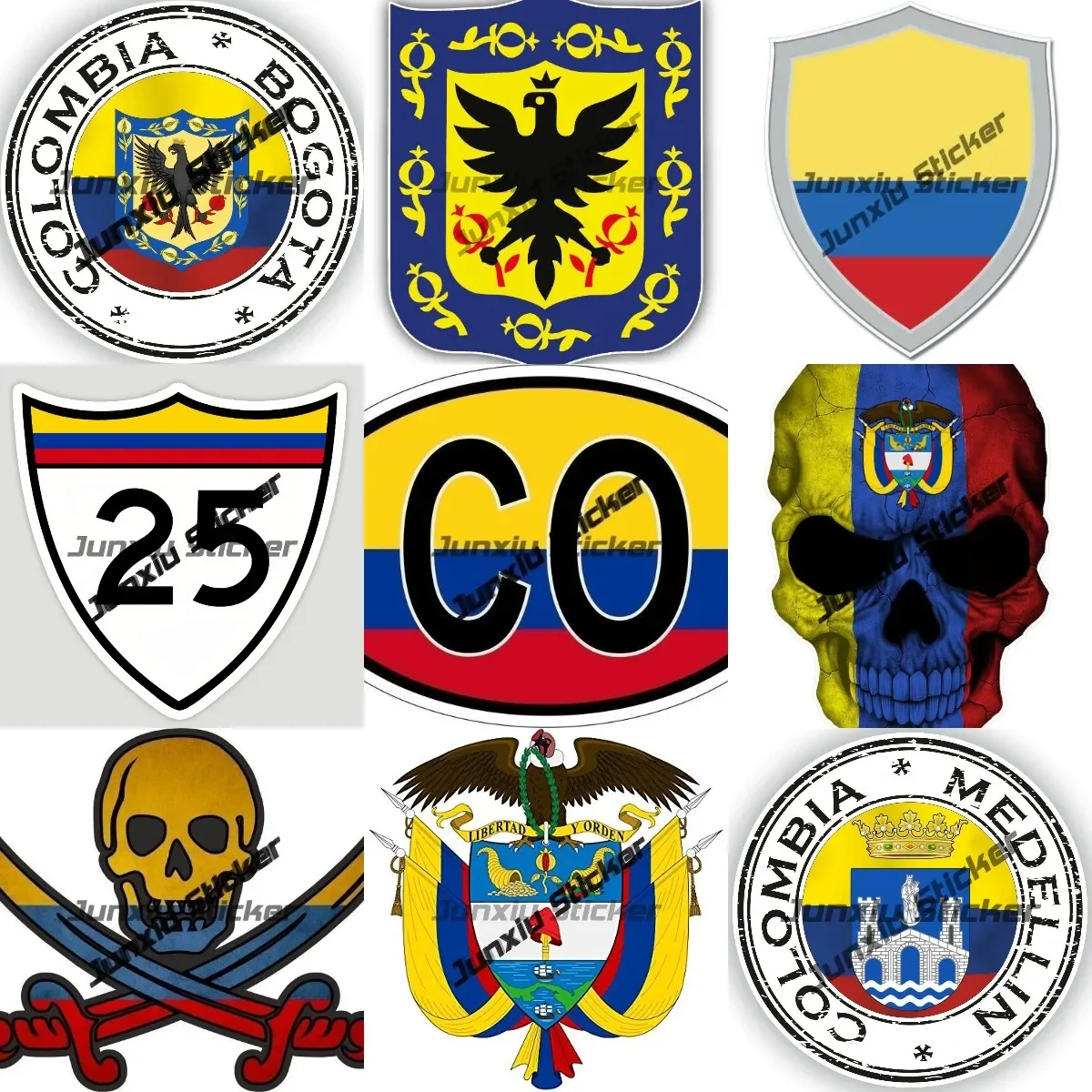 3S MOTORLINE 6'' Made in Colombia Flag Color Decal Sticker Car Vinyl no