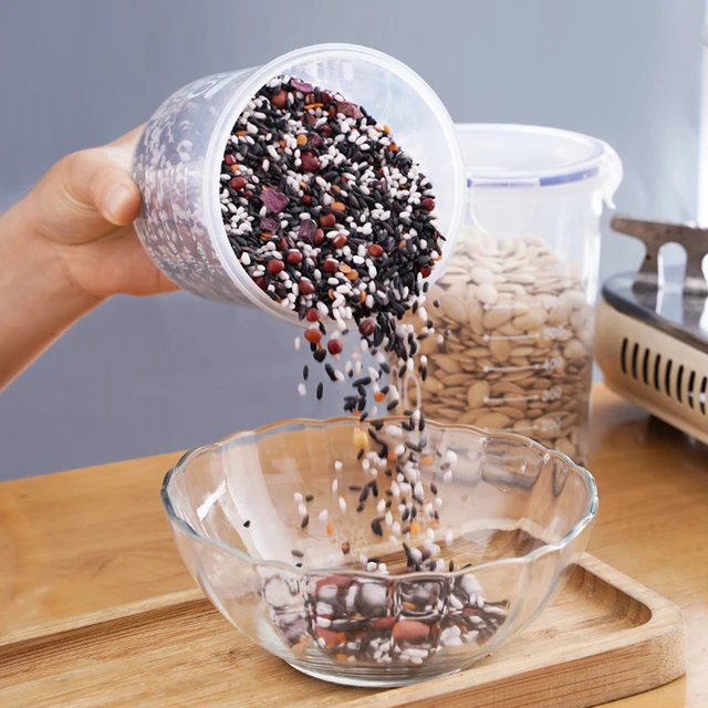Lebensmittel versiegelte Gläser Tank große Kapazität transparente Getreide  korn Bohnen Reis Versiegelung behälter mit Deckel Gewürze